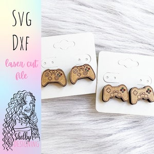 Video Game Controller Stud Earrings Glowforge Svg Files, Gamer Stud Earrings SVG File, Glowforge Laser Cut Earrings Svg Files, Controller