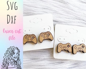 Video Game Controller Stud Earrings Glowforge Svg Files, Gamer Stud Earrings SVG File, Glowforge Laser Cut Earrings Svg Files, Controller
