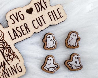 Booty Ghosts Stud Earring Duo Svg Dxf Laser Cut File For Lasers