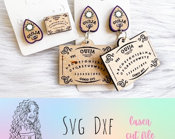 Spooky Ouija Board Dangle/Stud Earring SVG File, Glowforge Earring Svg Files, Witchy Ouija Board Earrings Svg File, Laser Cut Earrings SVG