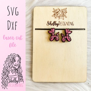 SVG DXF / Animal Globo Stud Pendientes Archivo digital / Glowforge Laser Cut Pendientes / Animal Globo Lindo Trendy Stud Pendiente SVG Dxf Archivo