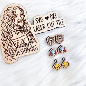 Oude jaren 90 Kid Shows Earring Trio Svg Dxf-bestand | Glowforge nostalgische cartoon toont oorknopjes bestand | Schattige jongen Stud Oorbellen Svg Dxf-bestand