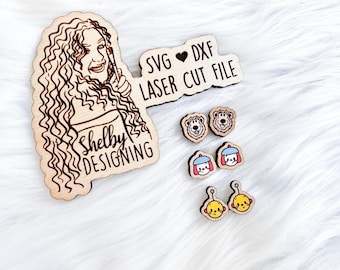 Old 90s Kid Shows Earring Trio Svg Dxf File | Glowforge Nostalgic Cartoon Shows Stud Earrings File | Cute Kid Stud Earrings Svg Dxf File