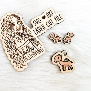 Carino cammello Stud/orecchino pendente Combo SVG DXF file di taglio laser per laser / Glowforge cammello orecchino Svg file / cammello deserto orecchini Svg