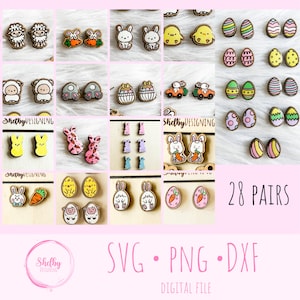 Ostern/Frühling Ohrstecker SVG DXF Mega Bundle, Glowforge Ohrstecker Svg, Laser Cut Ostern Frühling Ohrringe Bundle, Ohrring svg Bundles