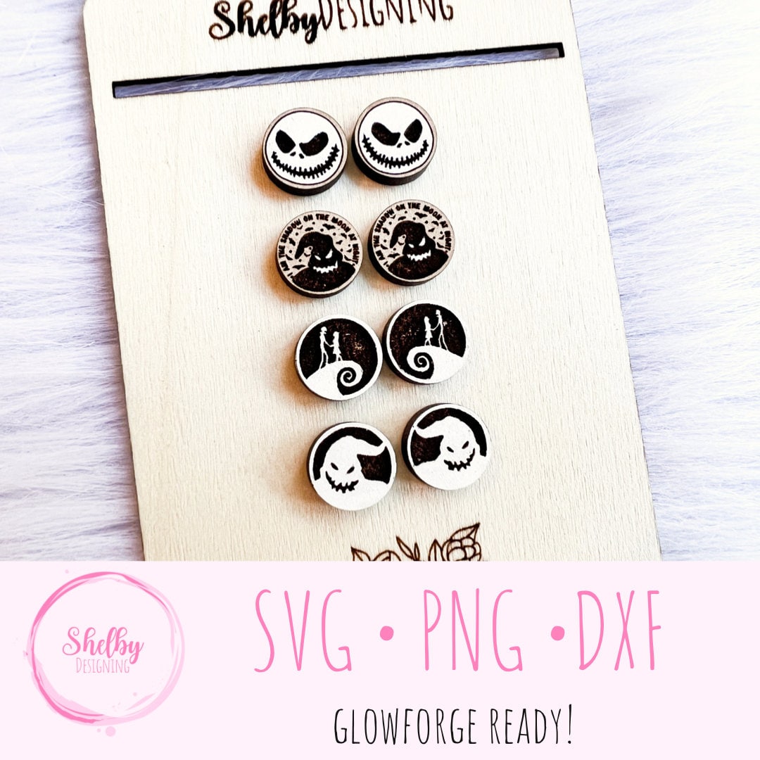 Nightmare Before Christmas Stud Earring Set SVG FILE Etsy