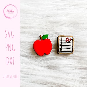 Cute School Apple A Plus Mix n Match Studs SVG Earring File for Glowforge, School Teacher Stud Earrings Svg, Laser Cut School Earring Svg