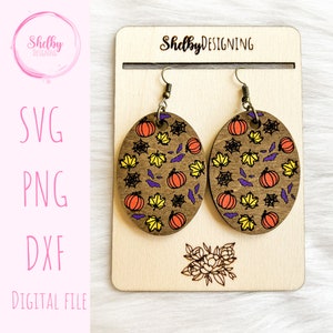Halloween Dangle Earrings Svg, Cute Halloween Earring Svg, Glowforge Halloween Earring Svgs, Laser Cut Halloween Earring Svg Spooky Earrings