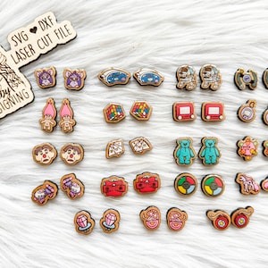 Mega Nostalgic 90s Things Stud Earring Bundle Svg Dxf File / Glowforge Nostalgic 80s 90s 00s Babies Stud Orecchini / Dalla tua infanzia