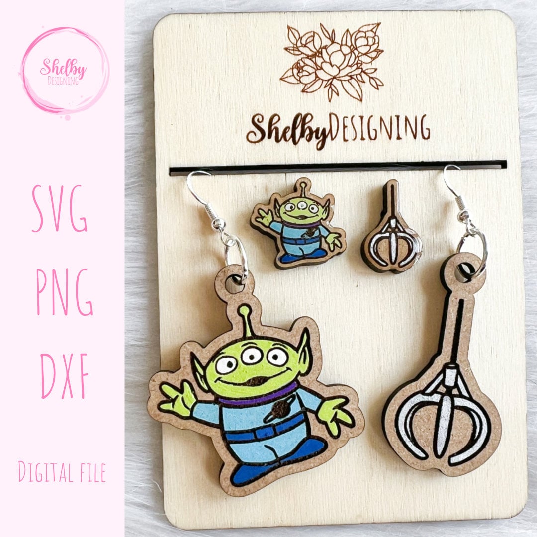 Svg Toy Aliens Crane Mix N Match Dangle/stud Earrings Svg
