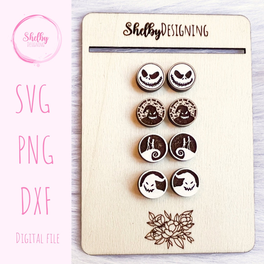 Nightmare Before Christmas Stud Earring Set SVG FILE Etsy