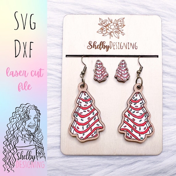 Christmas Snack Cake SVG Earrings, Glowforge SVG Earrings, Christmas Earrings SVG Files, Glowforge Cute Christmas Earring Svg