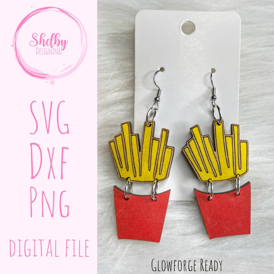 Boucles D'oreilles Fantaisie Argentées En Forme De Cornet De Frites - Neuf Sans Emballage, Design Humoristique