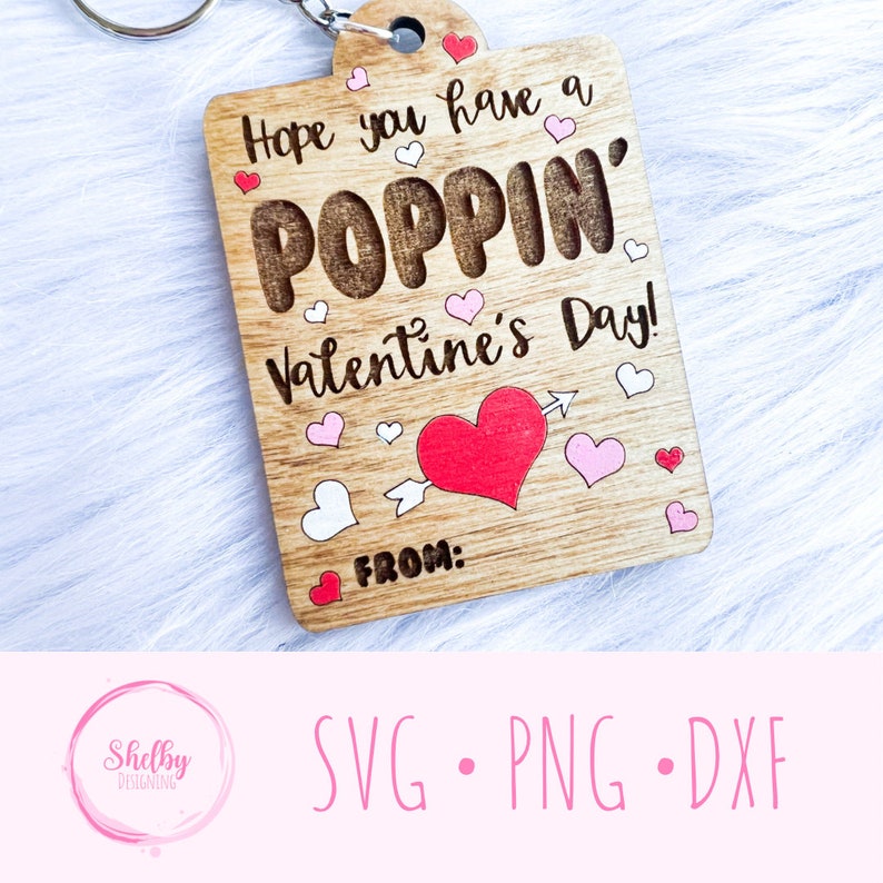 Glowforge Valentines Day Card SVG DXF File Pop It Valentines - Etsy