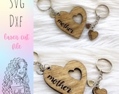 Mother Daughter Keychain Glowforge Svg File, Mothers Day Svg Keychain File, Gifts for Mom SVG File, Mom Daughter Keychain Laser Cut File