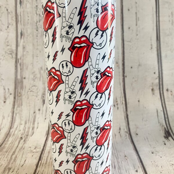 20 oz cup, Skinny Rolling Stones Tumbler, Stones Tumbler, Stones cup, Rolling stones cup, rock and roll, christmas gift, birthday gift