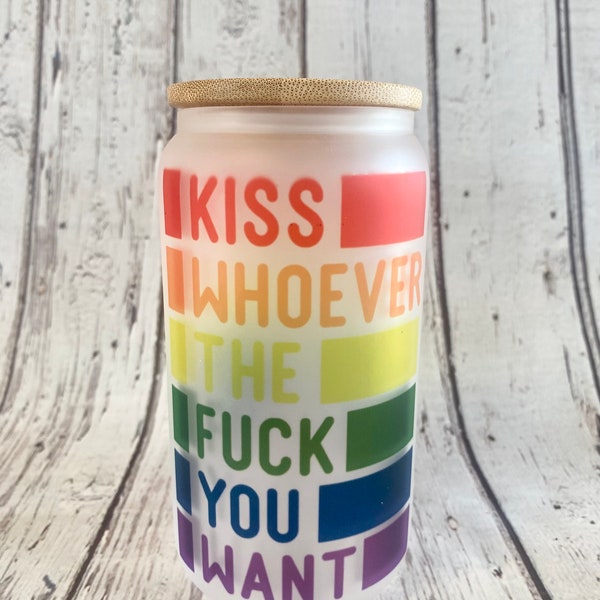 Pride Beer Can Cup, Pride cup, pride tumbler, pride beer can tumbler, trendy glass cup, gift for pride, beer can glass, beer can cup