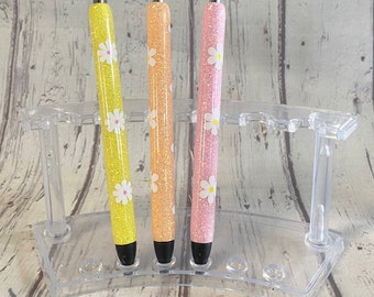 Daisy glitter gel pen, glitter pen, pastel glitter pen, flower glitter pen, spring glitter pen, inkjoy gel pen, glitter gel pen, floral pen