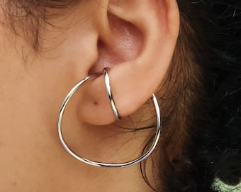 Siya Ear cuffs Silver, silver earrings, silver ear cuff, no piercings, ear cuff earrings