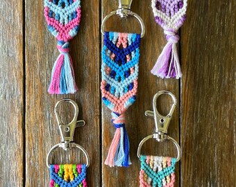 Chevron Fishbone Friendship Bracelet Knotted Keychain Accessory