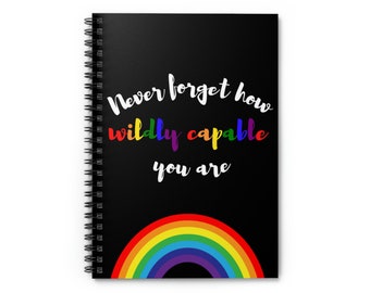 Spiral notebooks | Soft cover journal | Inspirational message | Motivation journal | Rainbow book | Never forget