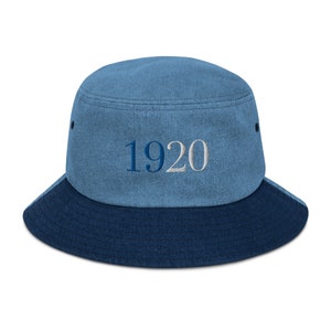 Zeta Denim Bucket Hat | 1920 Bucket Hat | HBCU Sorority Denim Bucket Hat