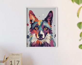 Poster con animali con cornice in legno