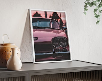 Car Poster with Wooden Frame