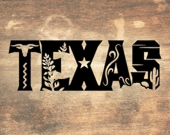 Texas SVG, Texas letters cutout, Digital Download, Cricut, Silhouette, Glowforge (svg/png/dxf)