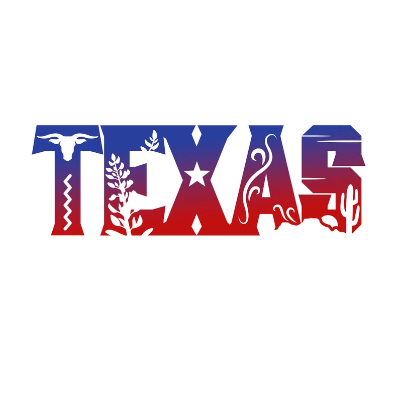 Texas SVG, Texas Letters Cutout, Digital Download, Cricut, Silhouette ...