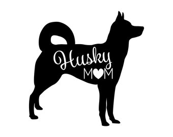 Husky mom SVG, Dog silhouette, Husky for Digital Download, Cricut, Silhouette, Glowforge (svg/png/dxf)
