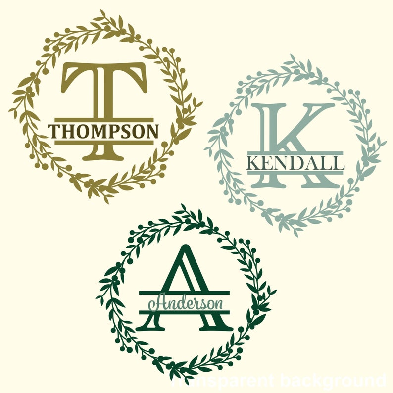 Kranz Monogramm Bundle SVG, Alphabet, Split Monogramm SVG Datei, Cricut ...