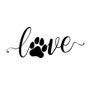Liebe Pfote SVG Bundle, Tier Liebe svg, Pfoten pour téléchargement numérique, Cricut, Silhouette, Glowforge (svg/png/dxf)