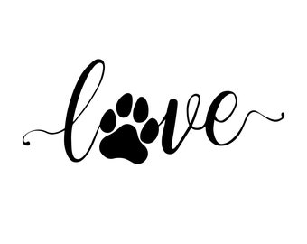 Liebe Pfote SVG Bundle, Tier Liebe svg, Pfoten für Digital Download, Cricut, Silhouette, Glowforge (svg/png/dxf)