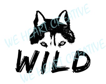 Wild SVG, Wild Wolf, Husky zum digitalen Download, Vektordateien (SVG/PNG/ai Dateien)