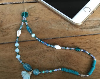 Bijoux de téléphone bleu turquoise et émeraude