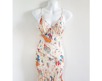 Slip Dress 80s Midi Dress Tank Dress Green Grunge Sleeveless Vintage 1980s Bohemian Retro Sheath Retro Plain Extra Large xl
