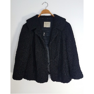 Black Short Fur Coat Size M