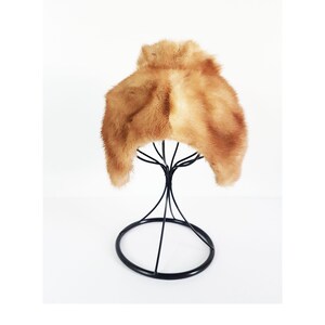 Rare Blonde Mink Fur Beret Hat, Vintage Brown Mink Fur Beret, Pastel Mink Fur Beret, Light Brown Fur Hat, Vintage Real Blonde Fur Hat