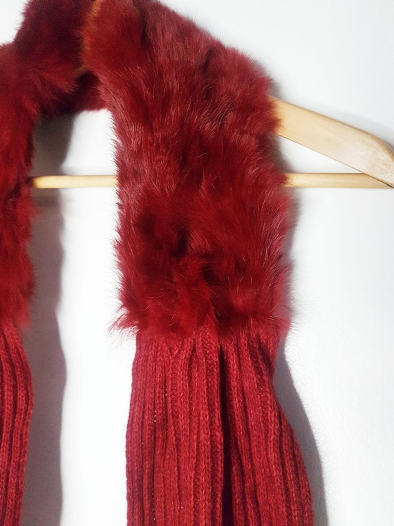 Vintage Deadstock Guy Laroche Red Rabbit Fur Ango… - image 3