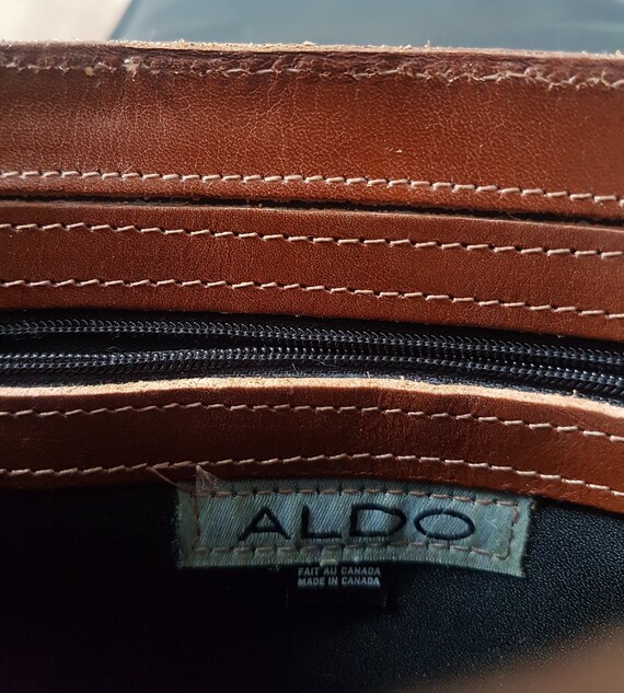 1990s Vintage Aldo Made in Canada Brown Leather Saddl… Gem
