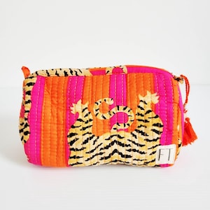 The Makeup Bag Oranje Roze Luipaard