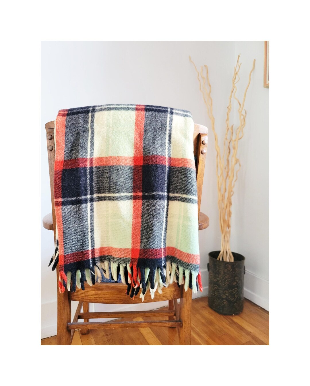 Soft Merino Lambswool Knee Rug / Blanket in a Classic Tan Burberry-Like Tartan P