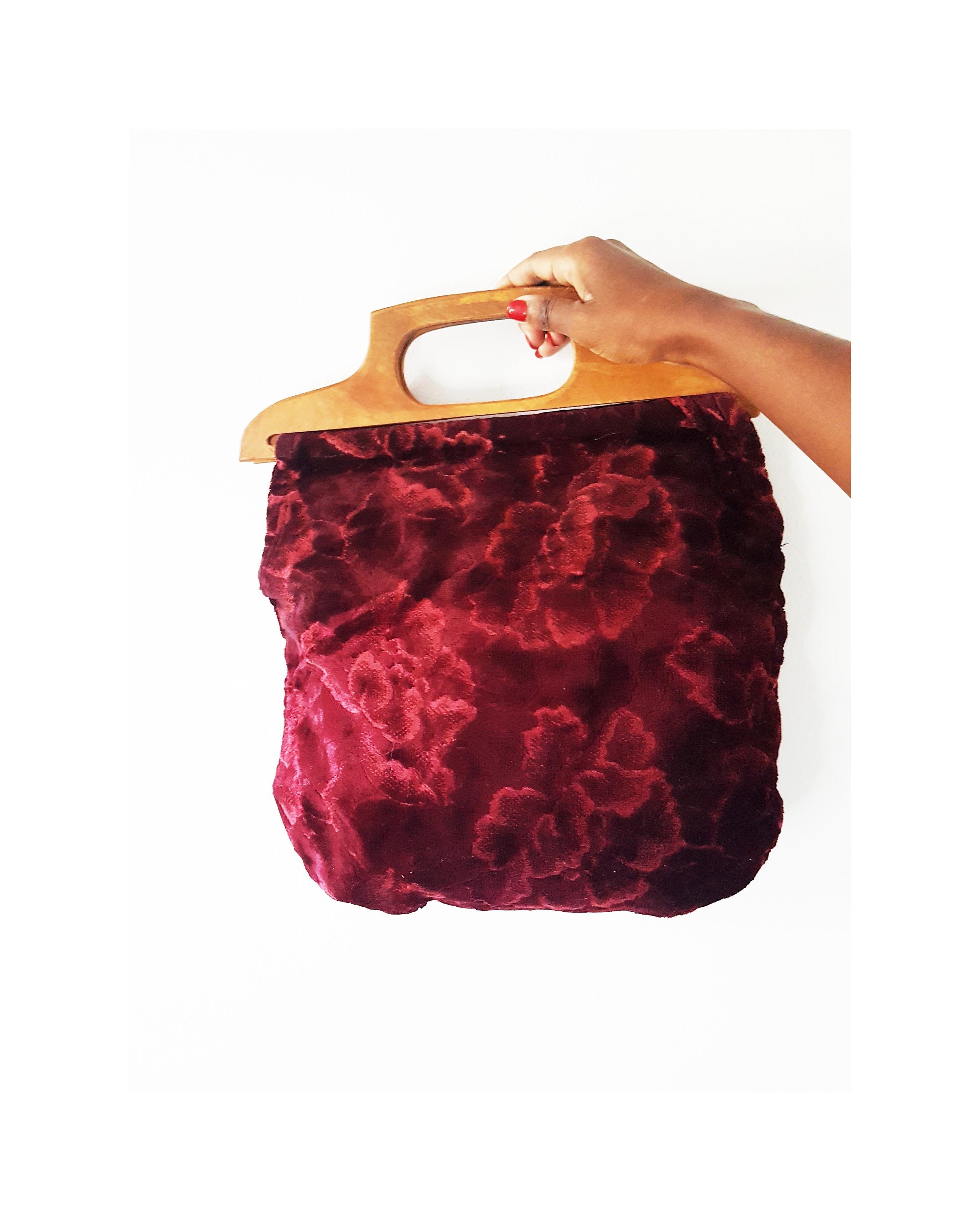 Velvet Wiggle bag Rose/Black – Elfibags-977