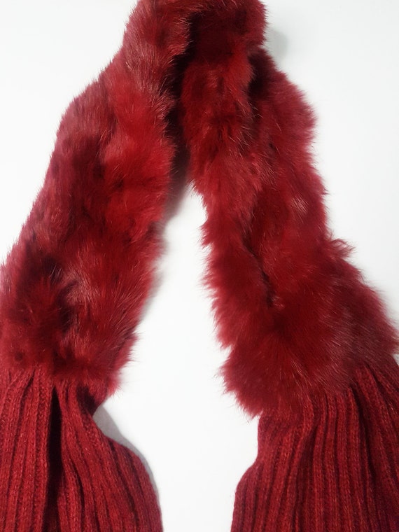 Vintage Deadstock Guy Laroche Red Rabbit Fur Ango… - image 2