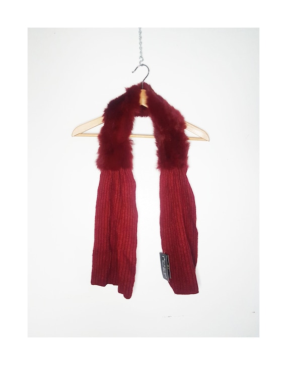 Vintage Deadstock Guy Laroche Red Rabbit Fur Ango… - image 1