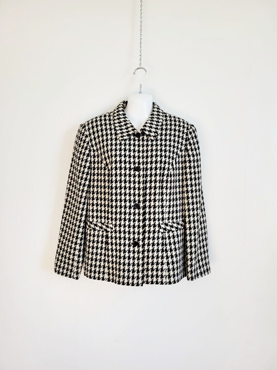 Vintage Steilman Wool Tweed Blazer Jacket Tweed Peacoat Size M Vintage Wool Black and White Houndstooth Blazer Academia Blazer Jacket Etsy UK