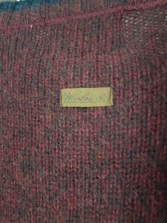 Vintage Woolrich Dark Red Wool Sweater Size L, Bu… - image 8