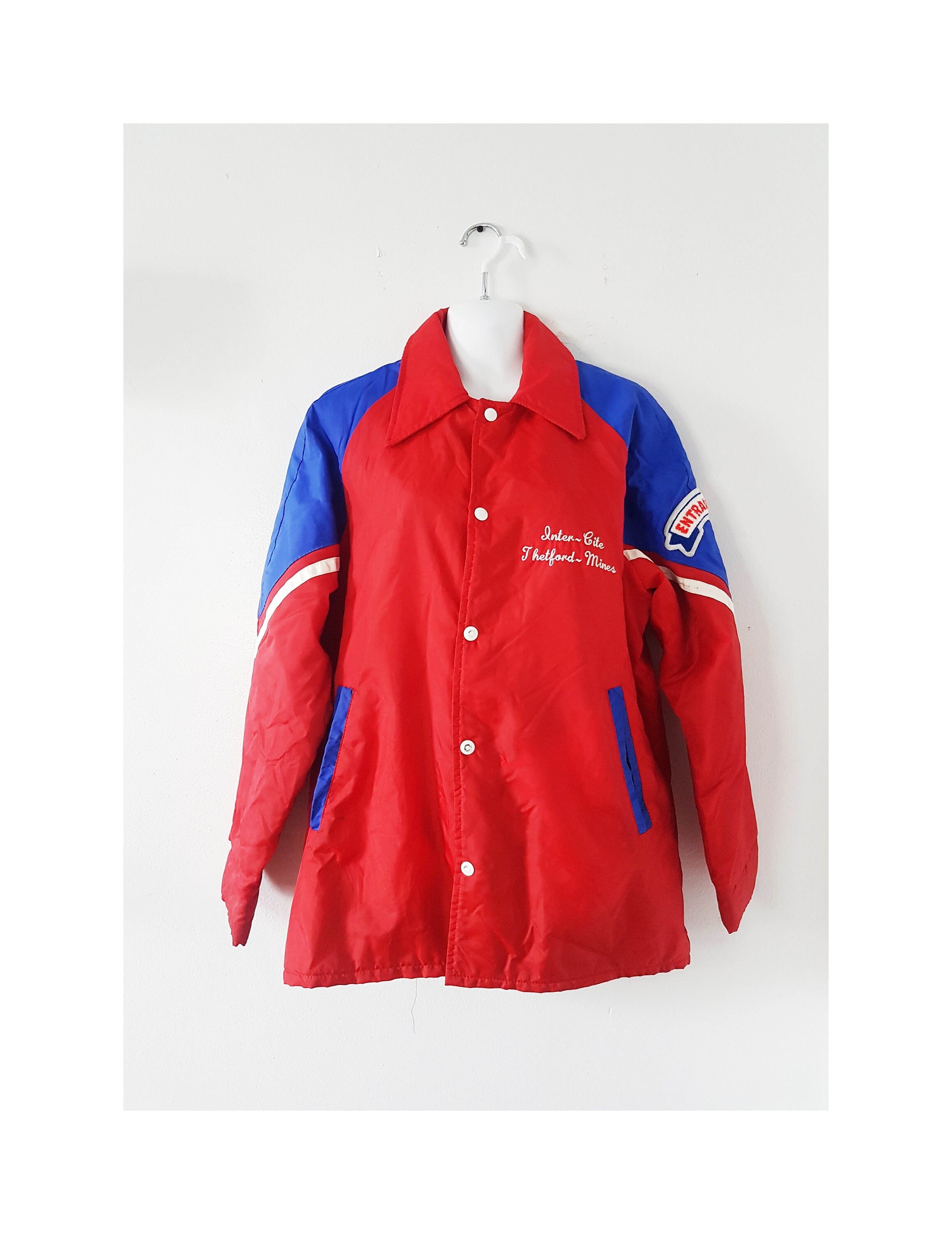 varsity red puffer jacket