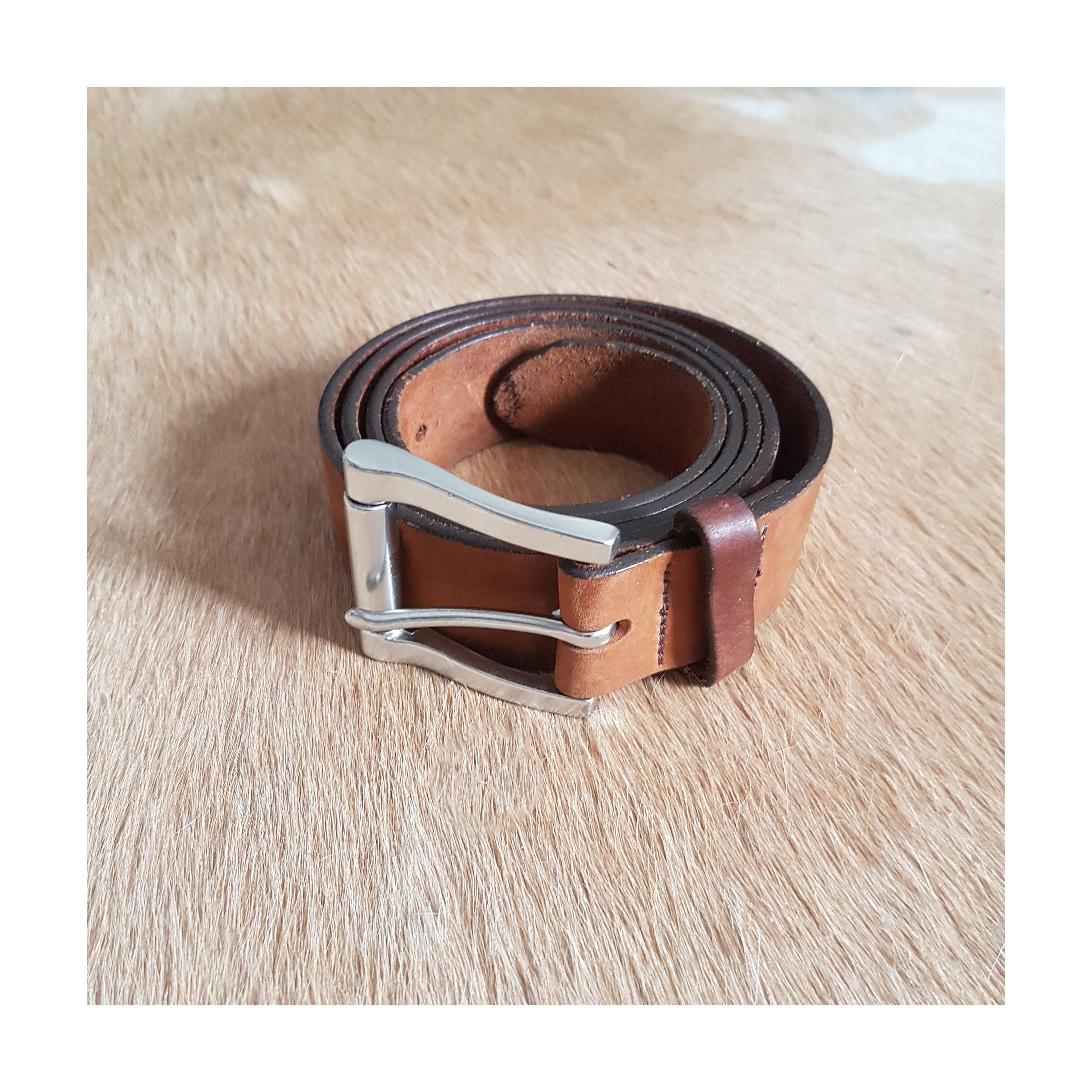 お歳暮・冬ギフト特集2025 Vintage 1990s LL Bean Classic Brown Leather Belt, Made in 小物